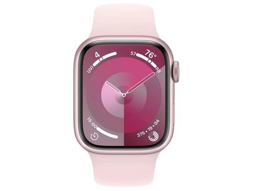 Apple Apple Watch Series 9 GPS 45mm Pink Aluminum Case w. Light Pink S. Band - S/M (MR9G3)