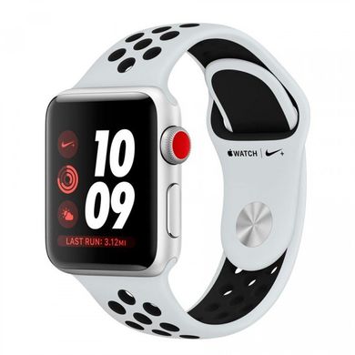 Apple Watch Series 3 Nike+ 38mm GPS+LTE Silver Aluminum Case with Pure Platinum/Black Nike Sport Band (MQL52), Silver, Новий