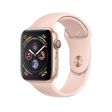 Apple Watch Series 4 GPS 44mm Gold Aluminum Case with Pink Sand Sport Band (MU6F2)