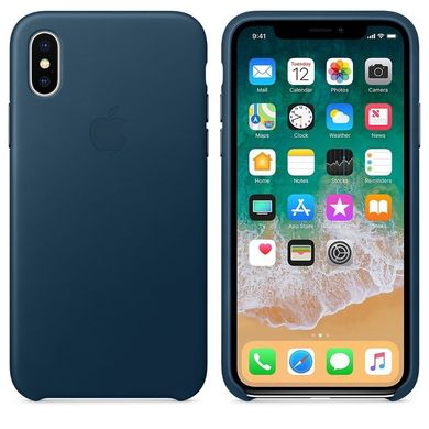 iPhone X Leather Case - Cosmos Blue