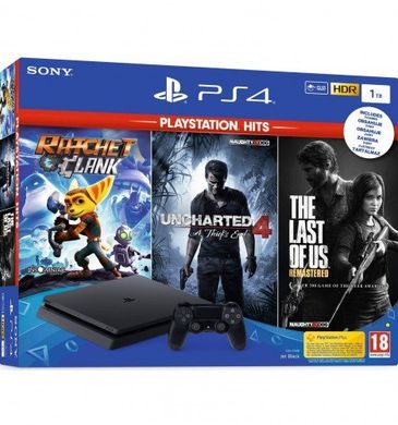 Sony PlayStation 4 Slim (PS4 Slim) 1TB + Ratchet & Clank + The Last of Us + Uncharted 4