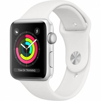 Apple Watch Series 3 38mm GPS Silver Aluminum Case with White Sport Band (MTEY2)