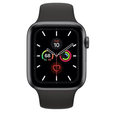 Apple Watch Series 5 GPS 44mm Space Gray Aluminum Case with Black Sport Band (MWVF2)