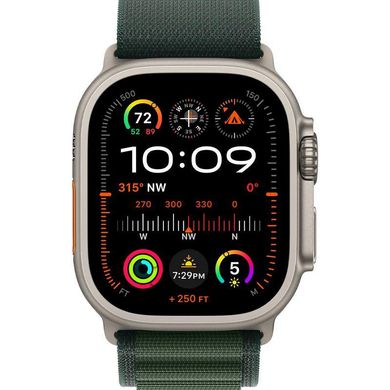 Apple Watch Ultra 2 49mm Natural Titanium Case with Dark Green Alpine Loop (Large) 2024