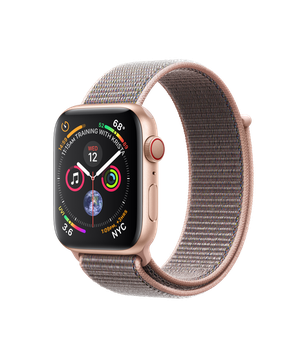 Apple Watch Series 4 GPS + Cellular 44mm Gold Aluminum Case with Pink Sand Sport Loop (MTV12)