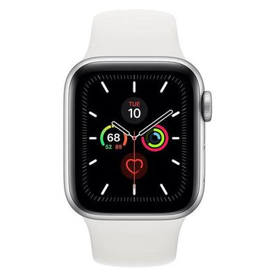 Apple Watch Series 5 GPS 44mm Silver Aluminium Case with White Sport Band (MWVD2)