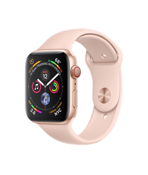 Apple Watch Series 4 GPS + Cellular 44mm Gold Aluminum Case with Pink Sand Sport Band (MTV02)