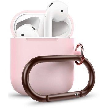 Чохол Silicone Case Slim with Carbine for AirPods 2 (Pink Sand)