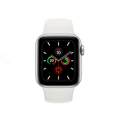 Apple Watch Series 5 GPS + Cellular 40mm Silver Aluminium Case with White Sport Band (MWWN2)