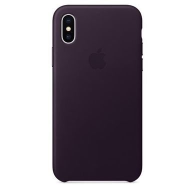 Apple iPhone X Leather Case - Dark Aubergine (MQTG2)