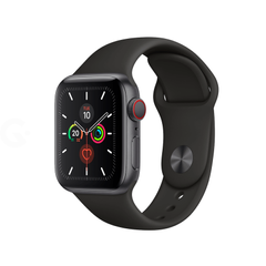 Apple Watch Series 5 GPS + Cellular 40mm Space Gray Aluminium Case with Black Sport Band (MWWQ2)
