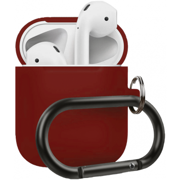 Чoхол Silicone Case Slim with Carbine for AirPods 2 (Bordo)