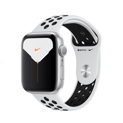 Apple Watch Series 5 Nike GPS 44mm Silver Aluminum Case with Pure Platinum/Black Sport Band (MX3V2)