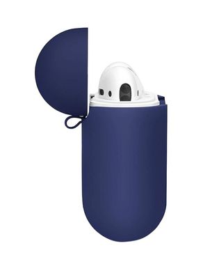 Чeхол Silicone Case Slim with Carbine for AirPods 2 (Midnight blue)