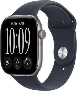 Смарт-годинник Apple Watch Series 12 GPS 46mm Space Gray Aluminum Case with Navy Blue Sport Band S/M (MJEH4)