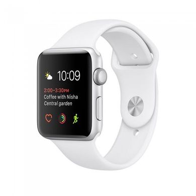 Apple Watch Series 1 42mm Silver Aluminum Case with White Sport Band (MNNL2)