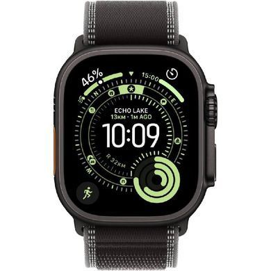 Apple Watch Ultra 3 GPS + LTE, 49mm Black Titanium Case with Black/Charcoal Trail Loop - M/L (MF1H4)