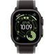 Apple Watch Ultra 3 GPS + LTE, 49mm Black Titanium Case with Black/Charcoal Trail Loop - M/L (MF1H4)