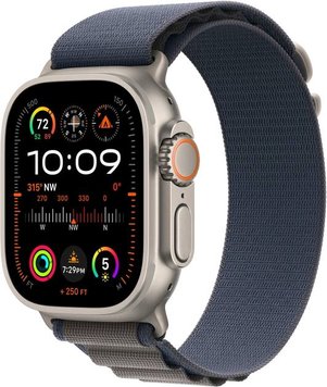 Apple Watch Ultra 2 49mm Titanium Case with Blue Alpine Loop (Medium) (MREP3)