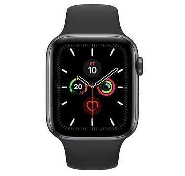 Apple Watch Series 5 GPS 44mm Space Gray Aluminum Case with Black