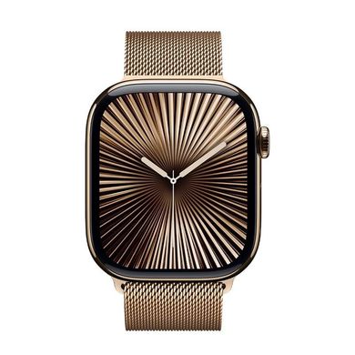 Apple Watch Series 10 GPS + LTE, 46mm Gold Titanium Case with Gold Milanese Loop (S/M)