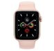 Apple Watch Series 5 GPS 44mm Gold Aluminum Case with Pink Sand Sport Band (MWVE2)
