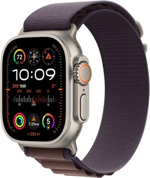 Apple Watch Ultra 2 49mm Titanium Case with Indigo Alpine Loop (MRET3) (Medium)