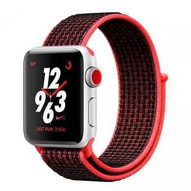 Apple Watch Series 3 Nike+ 38mm GPS+LTE Silver Aluminum Case with Bright Crimson/Black Nike Sport Loop (MQL72), Silver, Новий