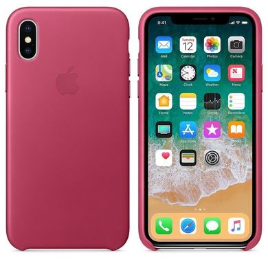 iPhone X Leather Case - Pink Fuchsia