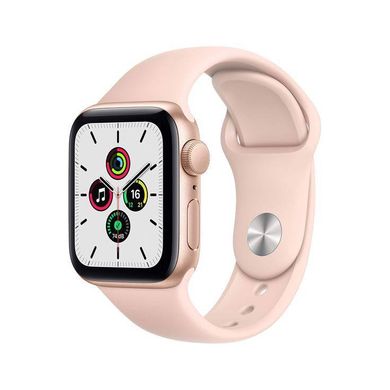 Apple Watch SE GPS 40mm Gold Aluminum Case w. Pink Sand Sport B. (MYDN2)