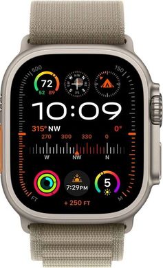 Apple Watch Ultra 2 49mm GPS + LTE Titanium Case with Olive Alpine Loop