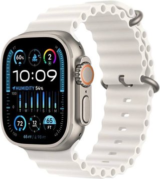 Apple Watch Ultra 2 GPS + Cellular 49mm Titanium Case with White Ocean Band (MREJ3)