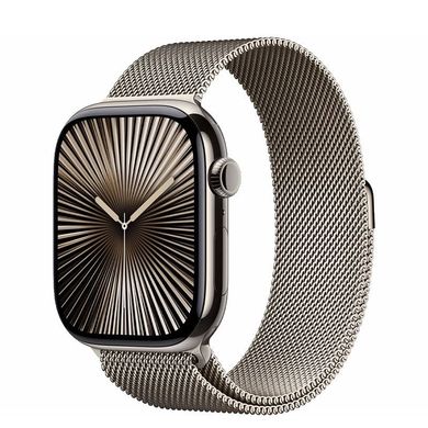 Apple Watch Series 10 GPS + LTE, 46mm Natural Titanium Case with Natural Milanese Loop (M/L)