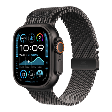 Apple Watch Ultra 2 49mm Black Titanium Case with Black Titanium Milanese Loop (MYTC3) (Small) 2024