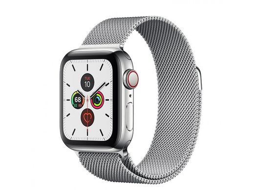Apple Watch Series 5 GPS + Cellular 44mm Stainless Steel Case with Milanese Loop (MWW32)