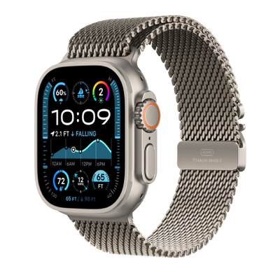 Apple Watch Ultra 2 49mm Natural Titanium Case with Natural Titanium Milanese Loop (MYT03) (Small) 2024