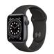 Apple Watch Series 6 44mm Space Gray Aluminum Case with Black Sport Band (M00H3)