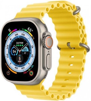 Apple Watch Ultra 49mm Titanium Case with Yellow Ocean Band (MNHG3)