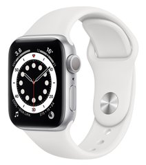 Apple Watch Series 6 44mm Silver Aluminum Case with White Sport Band (M00D3)