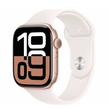 Apple Watch Series 10 GPS, 42mm Rose Gold Aluminum Case with Light Blush Sport Band (S/M)