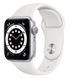 Apple Watch Series 6 44mm Silver Aluminum Case with White Sport Band (M00D3)
