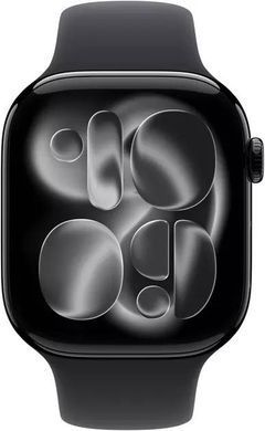 Смарт-годинник Apple Watch Series 11 GPS 42mm Jet Black Alu. Case w. Black S. Band - S/M (MEQT4)