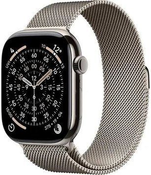Apple Watch Series 11 GPS, 42mm Natural Titanium Case with Natural Milanese Loop (MF8P4)
