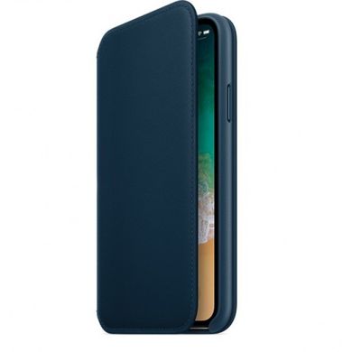 iPhone X Leather Folio - Cosmos Blue