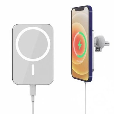 Автотримач Magnetic Wireless Magsafe Car Charger 15W Ellipse (White)