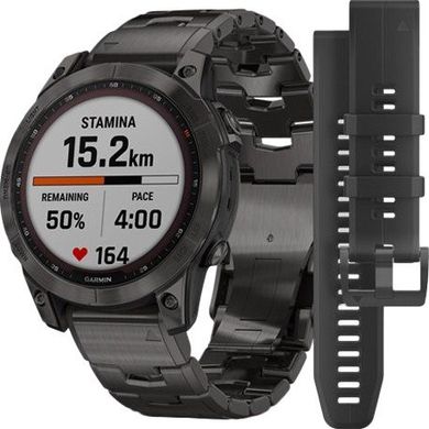 Garmin Fenix 7 Sapphire Solar C. Grey DLC Titanium w. Carbon Grey DLC V. Titanium Band (010-02540-39)