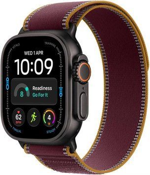 Смарт-годинник Apple Watch Ultra 4 Black Titanium Case with Burgundy Trail Loop - S/M (MJC34)