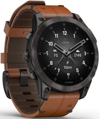 Garmin Epix (Gen 2) Sapphire - B. Titanium w. Chestnut L. Band (010-02582-30)