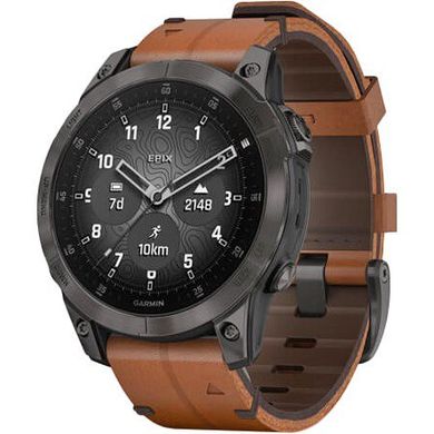 Garmin Epix (Gen 2) Sapphire - B. Titanium w. Chestnut L. Band (010-02582-30)