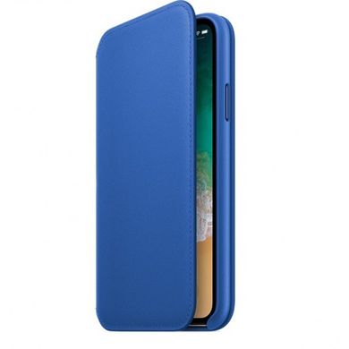 iPhone X Leather Folio - Electric Blue